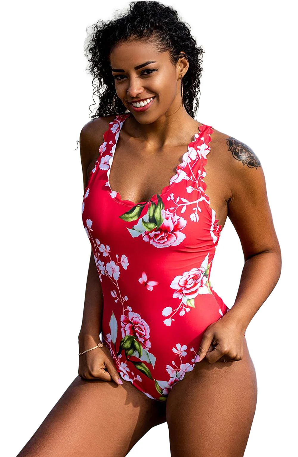 image 8 of YesX YX978 Floral One Piece Swimsuit - Pink