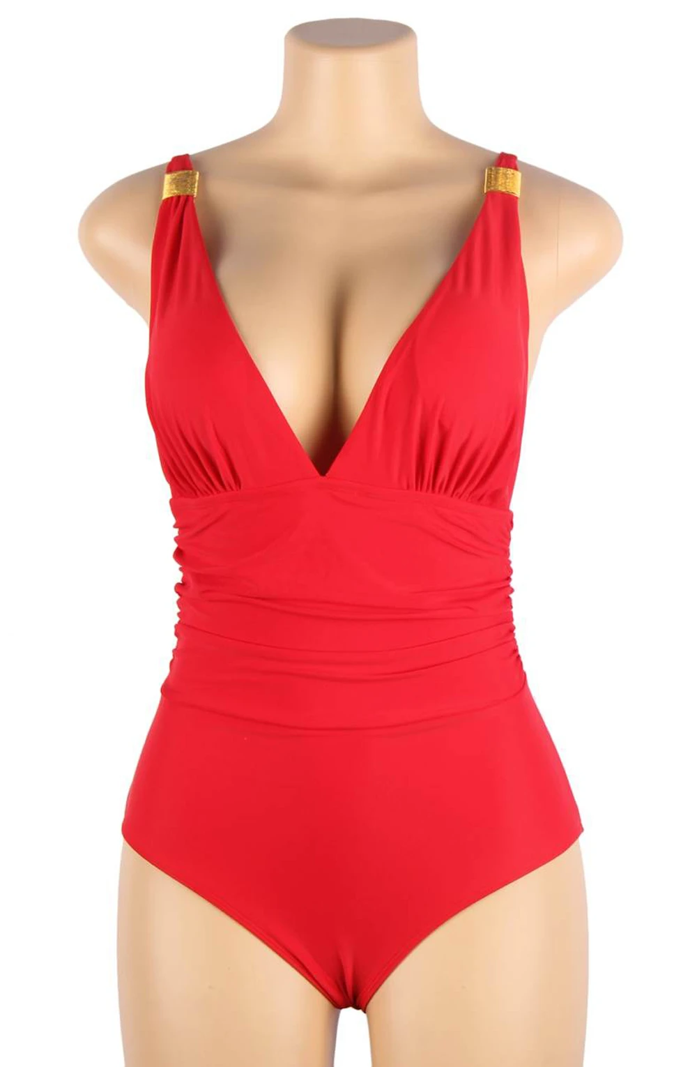 image 6 of YesX YX967 Red Ruched Swimsuit - Everyday Swimwear