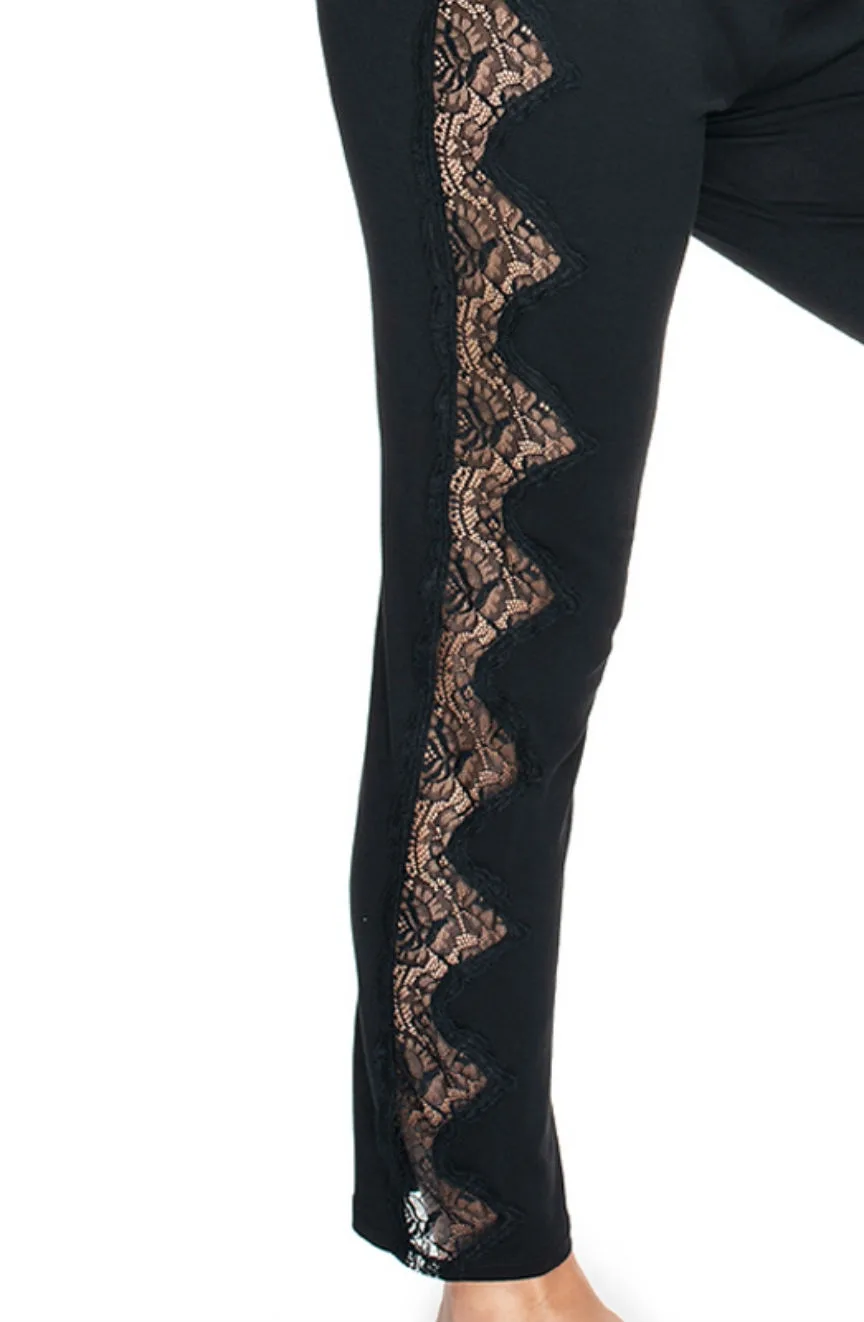 image 3 of Irall Black Lace Pyjamas - High Quality Viscose