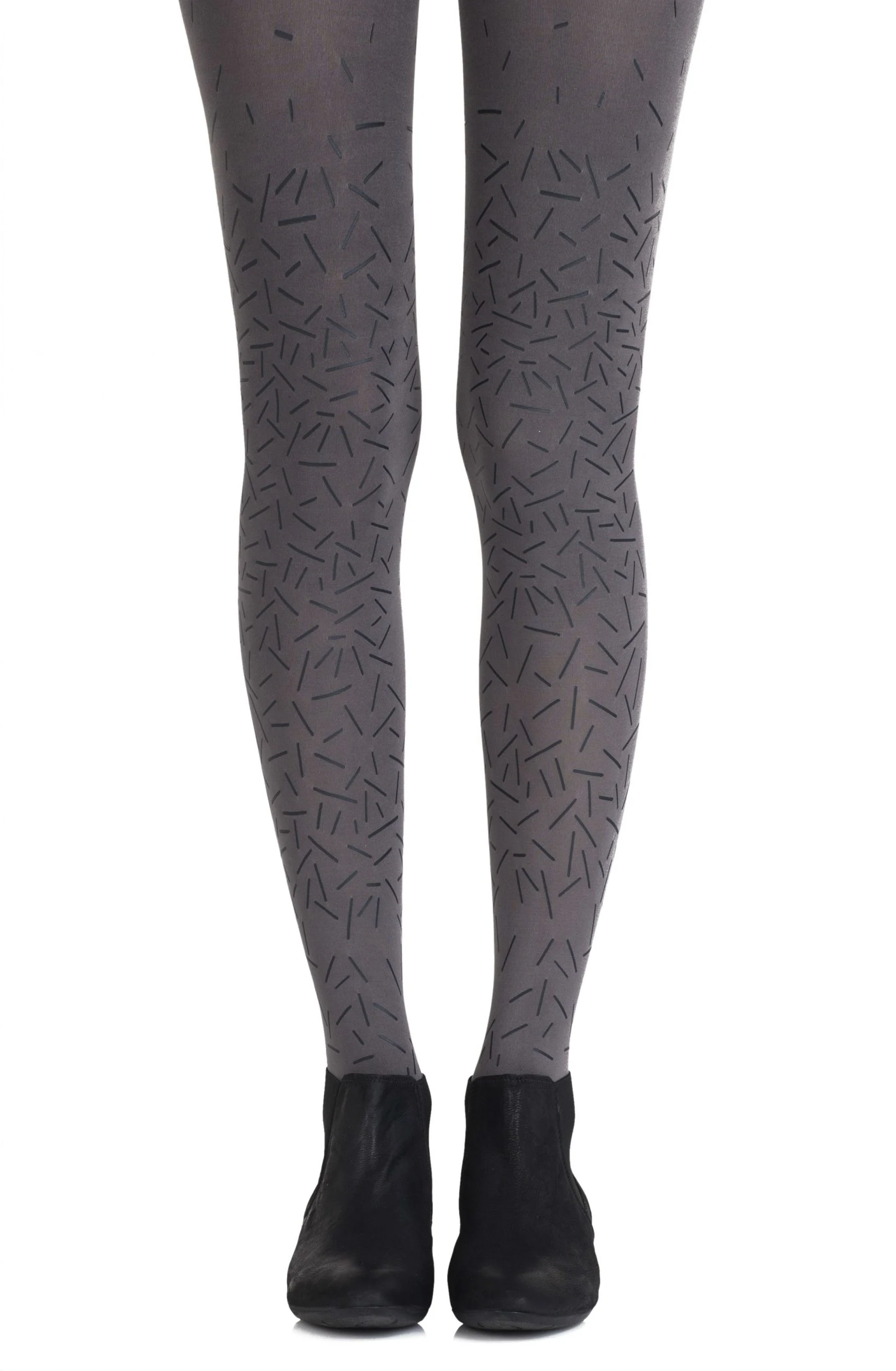 Zohara Grey Confetti Party Tights - 120 Denier - Hosiery