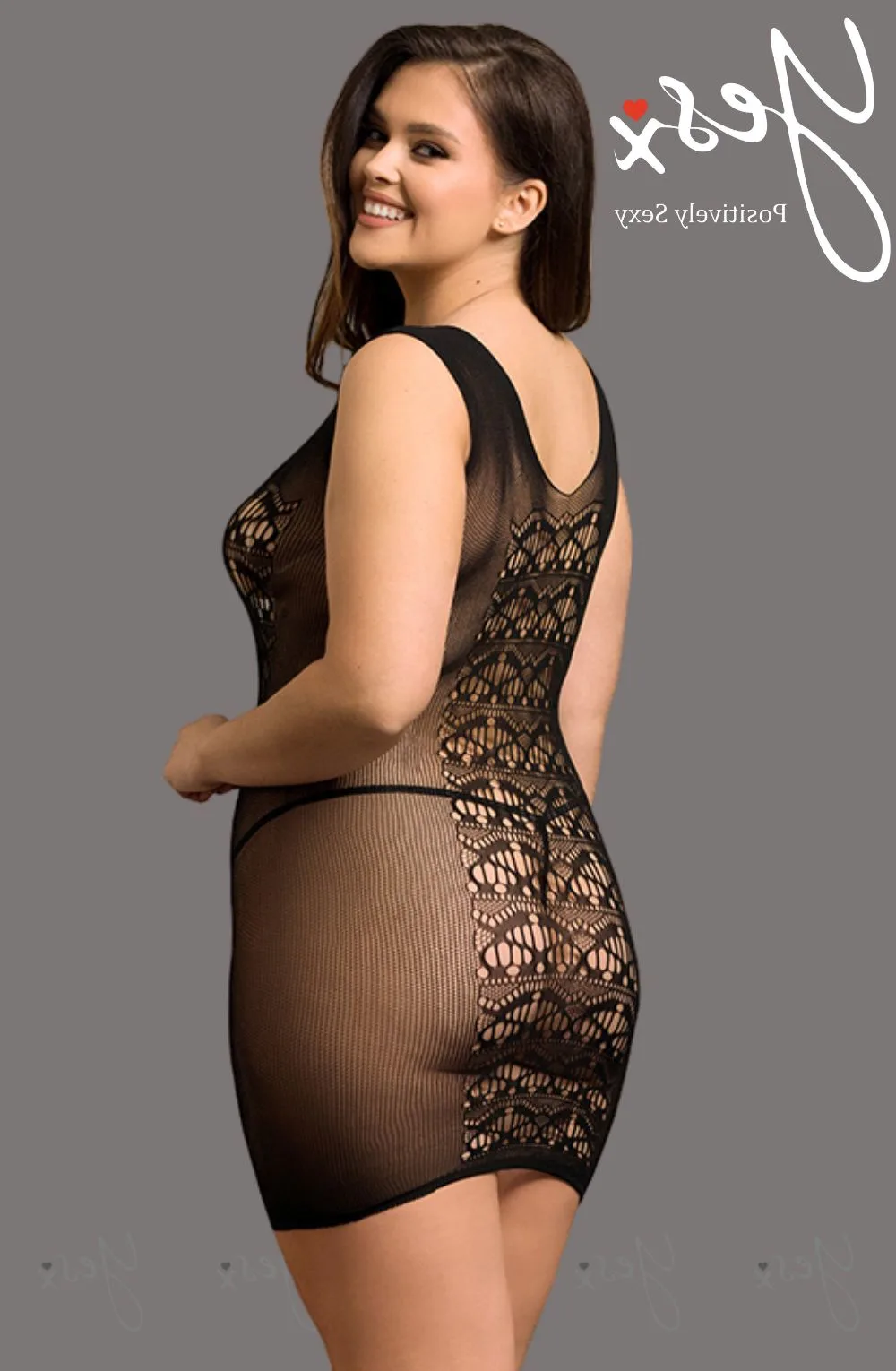 image 4 of YesX YX820Q Plus Size Black Bodystocking Dress - Sleeveless& Sexy