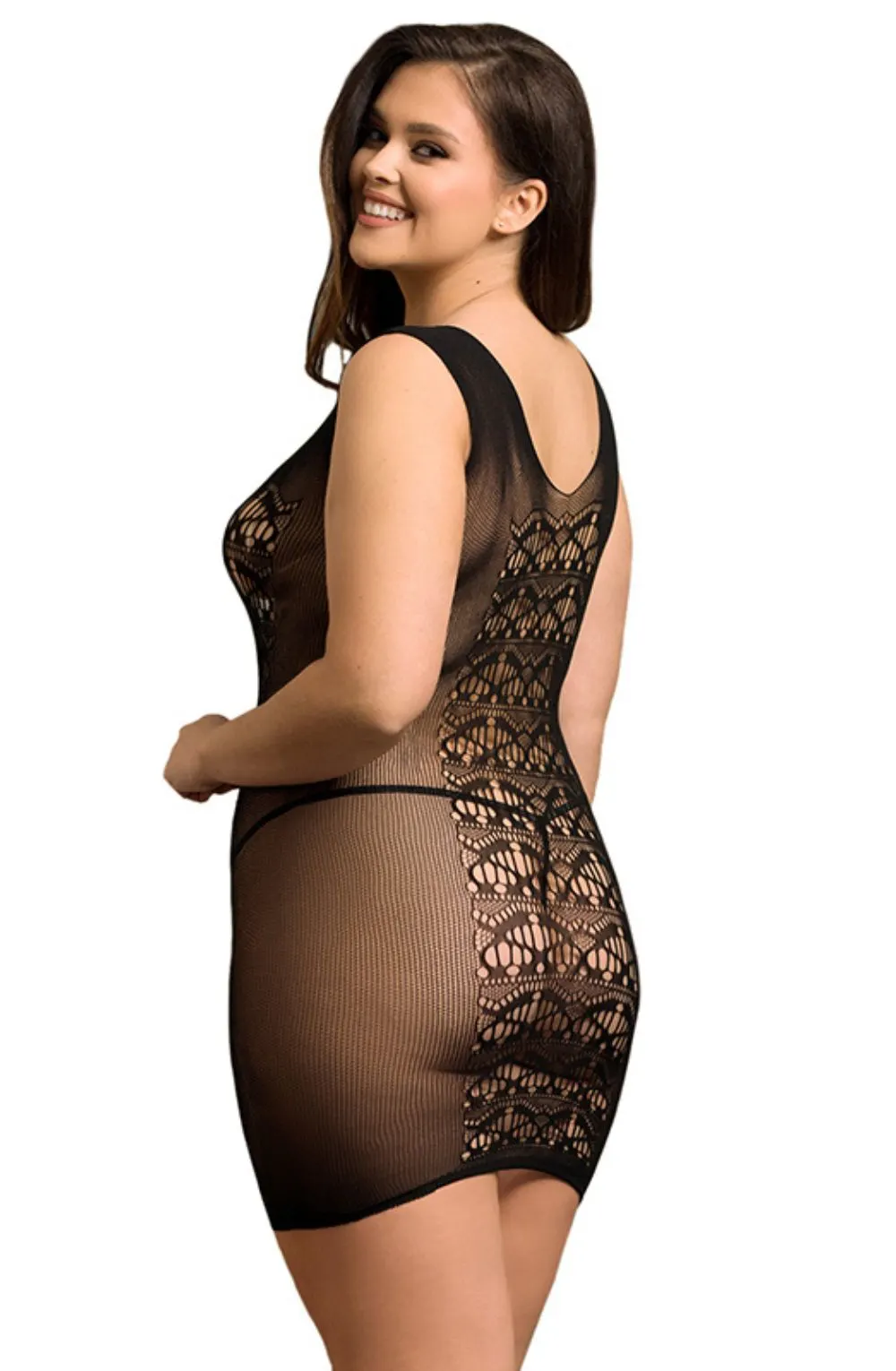 image 5 of YesX YX820Q Plus Size Black Bodystocking Dress - Sleeveless& Sexy