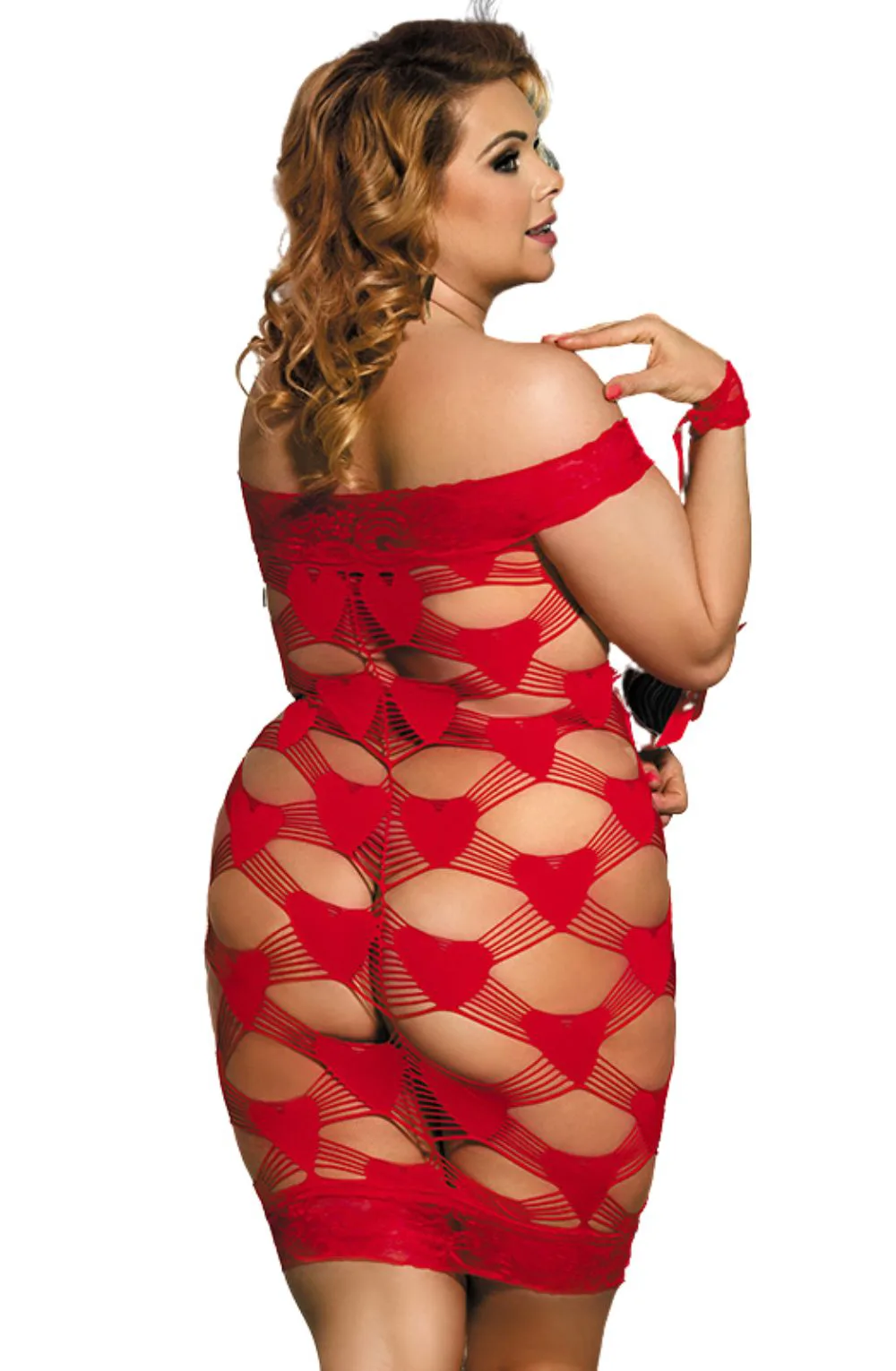image 6 of YesX YX822Q Plus Size Love Hearts Bodystocking