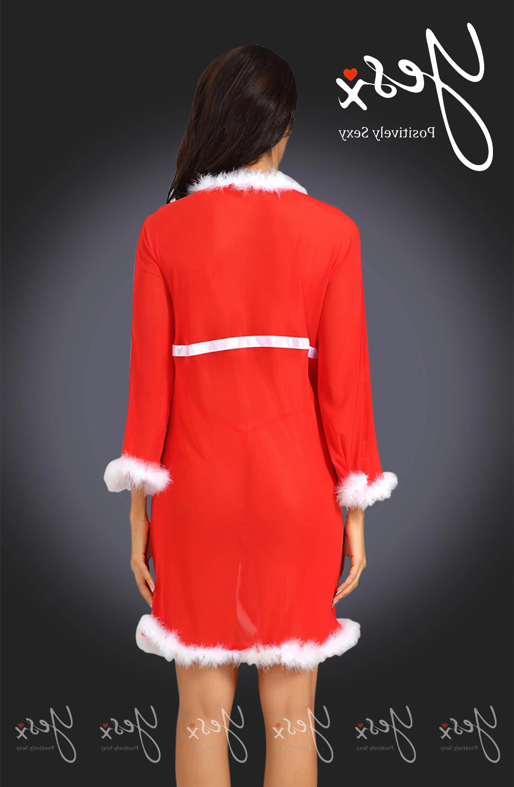 image 2 of YesX YX948 Santa Red Robe & Thong for Festive Nights