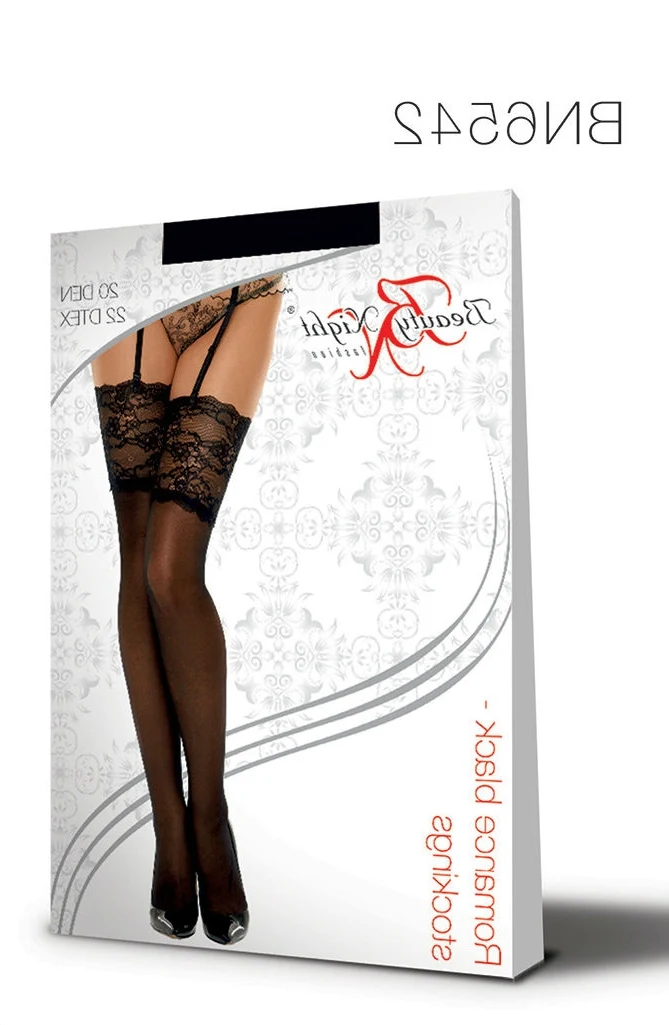 image 5 of Beauty Night BN6542 Romance Lace Top Stockings - Black