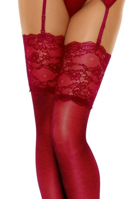 image 2 of Beauty Night BN6543 Cherry Lace Top Romance Stockings