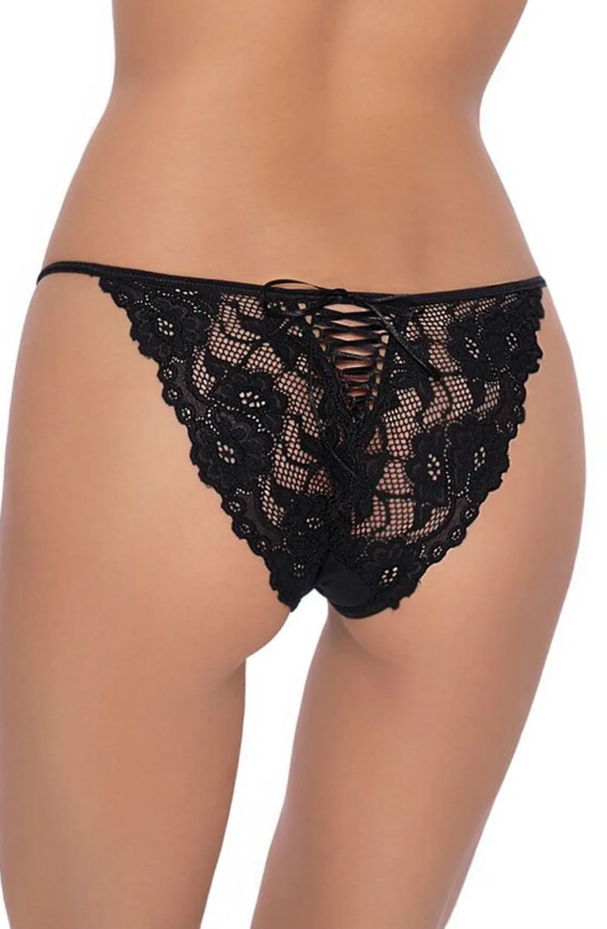 image 2 of Roza Sarina Black Lace Briefs - Elegant Everyday Lingerie