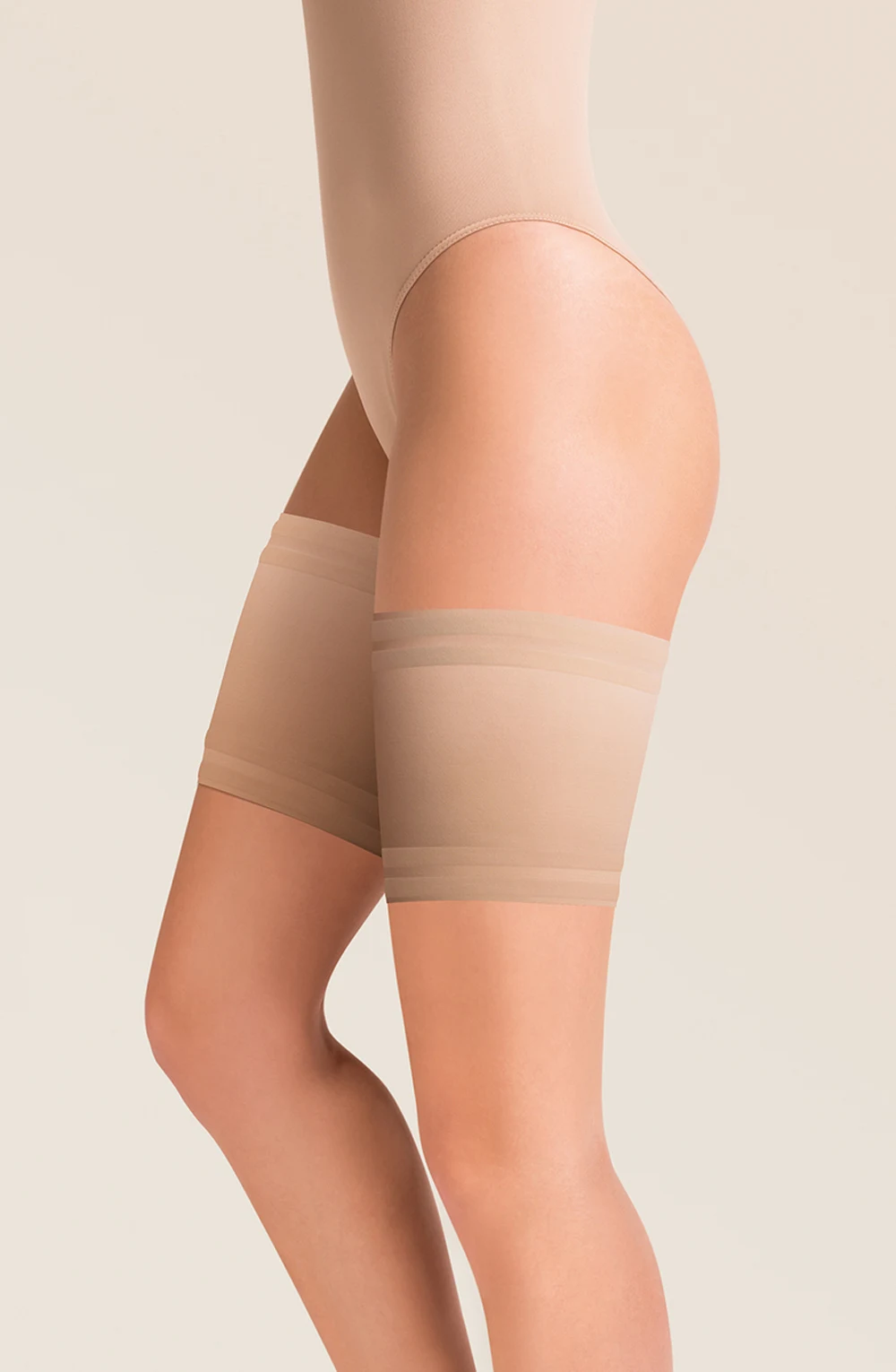 Gabriella Satin Thigh Band Plus Size - Smooth Finish Beige 510