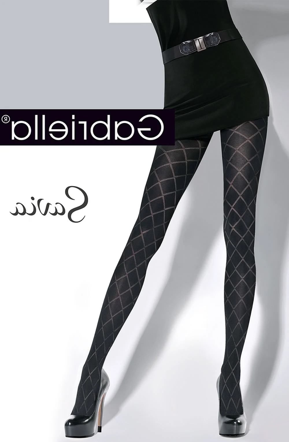 image 2 of Savia 328 Black Microfibre Tights - Lycra 3D Comfort