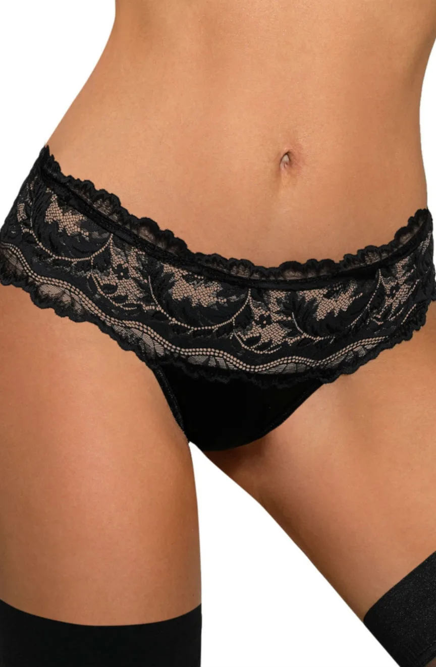 image of Roza Sefia Black Lace Thong - Seductive Mix & Match Option