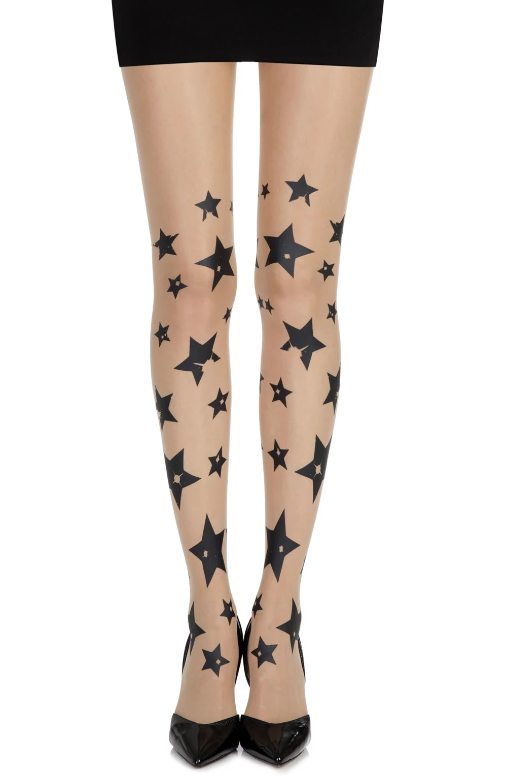 image 3 of Zohara Skin Sheer Shooting Stars Print Tights - Stylish & Comfy