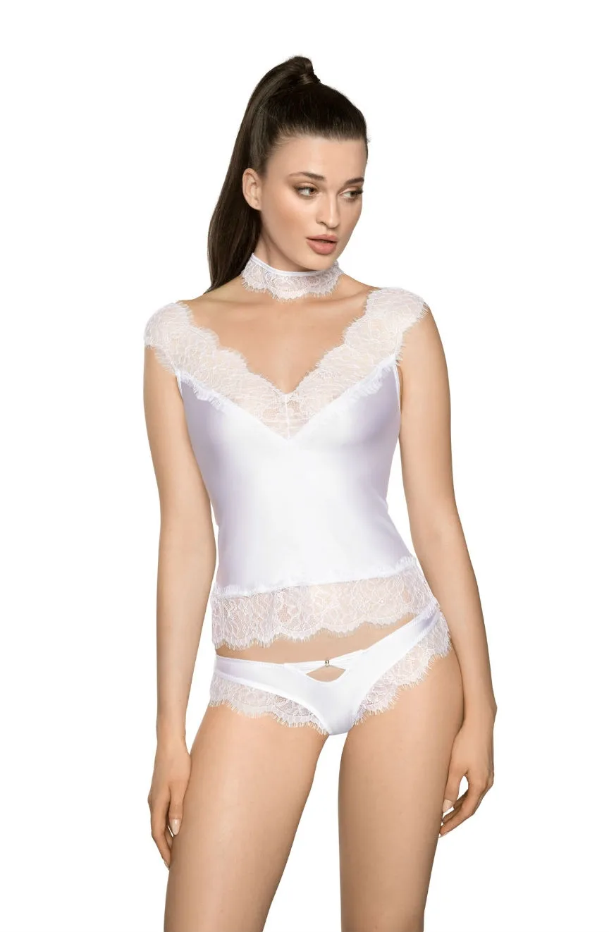 image 2 of Roza Sija Satin & Lace White Brief - Bridal, Everyday & Bedroom Wear