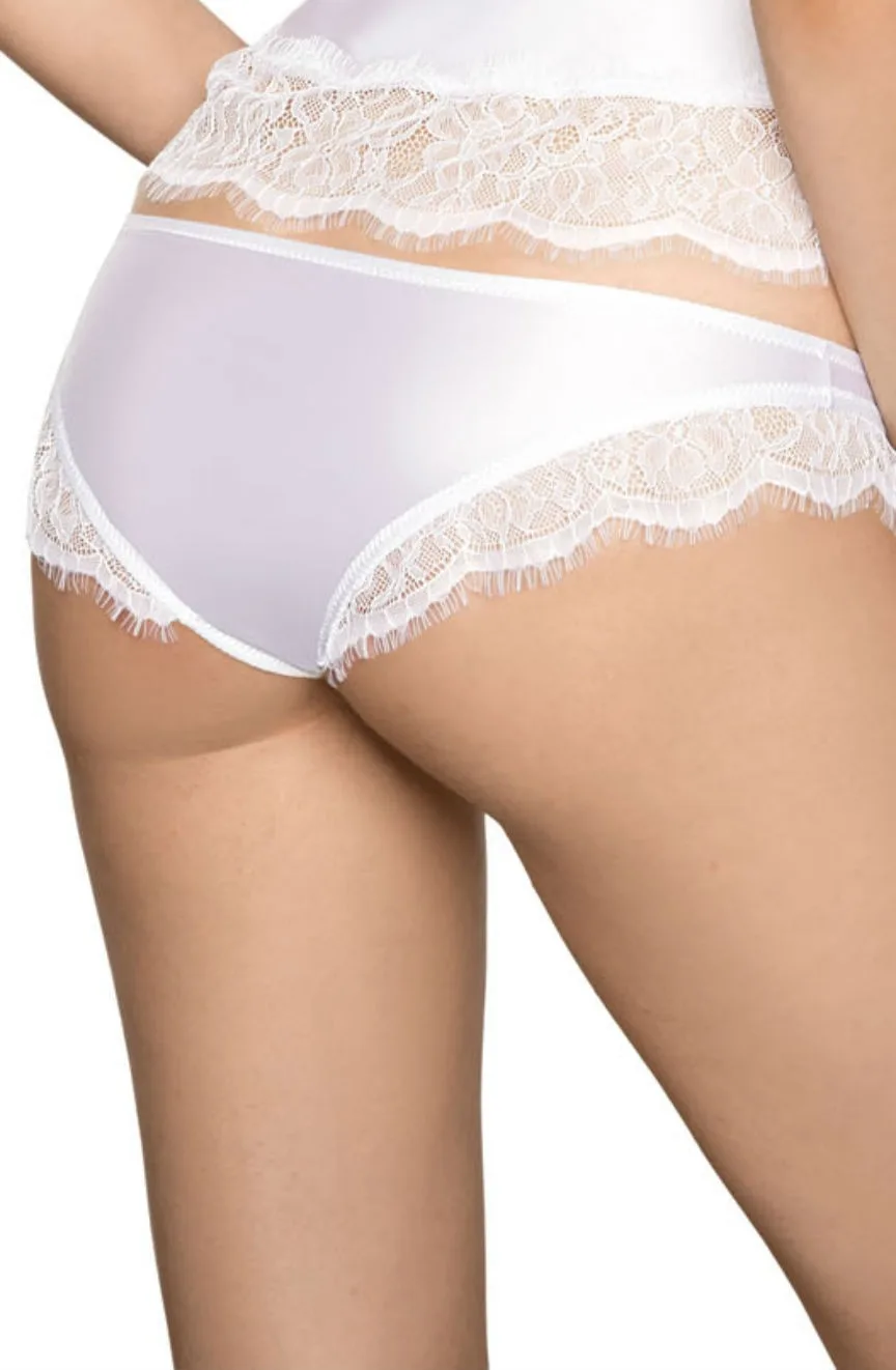 image 3 of Roza Sija Satin & Lace White Brief - Bridal, Everyday & Bedroom Wear