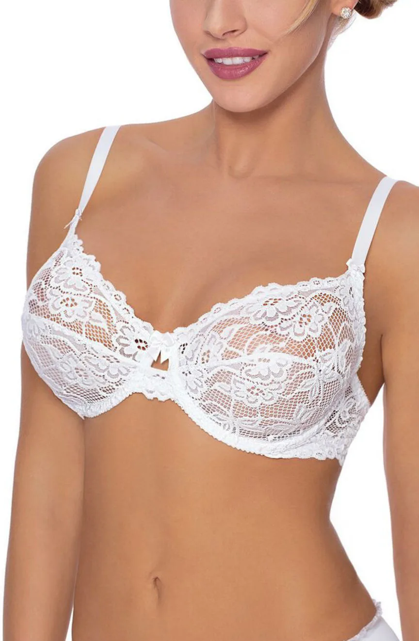 image 2 of Roza Sisi Lace Push Up Bra Set - White