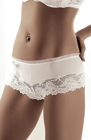 image 5 of Roza Sisi White Matching Shorts - Bridal & Everyday Lingerie Set