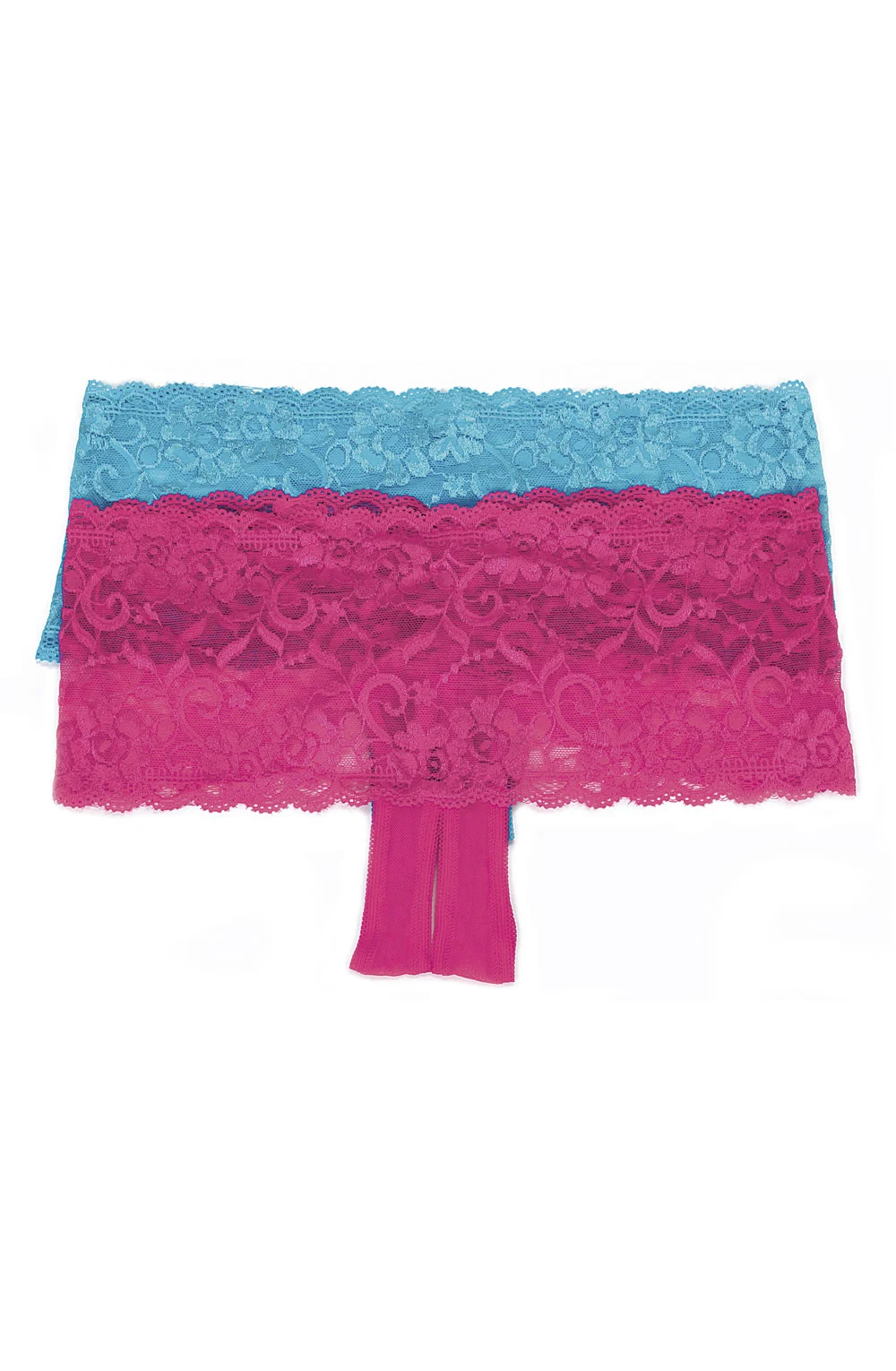 image of Shirley of Hollywood 59 Turquoise Lace Boy Short - Sexy and Stretchy