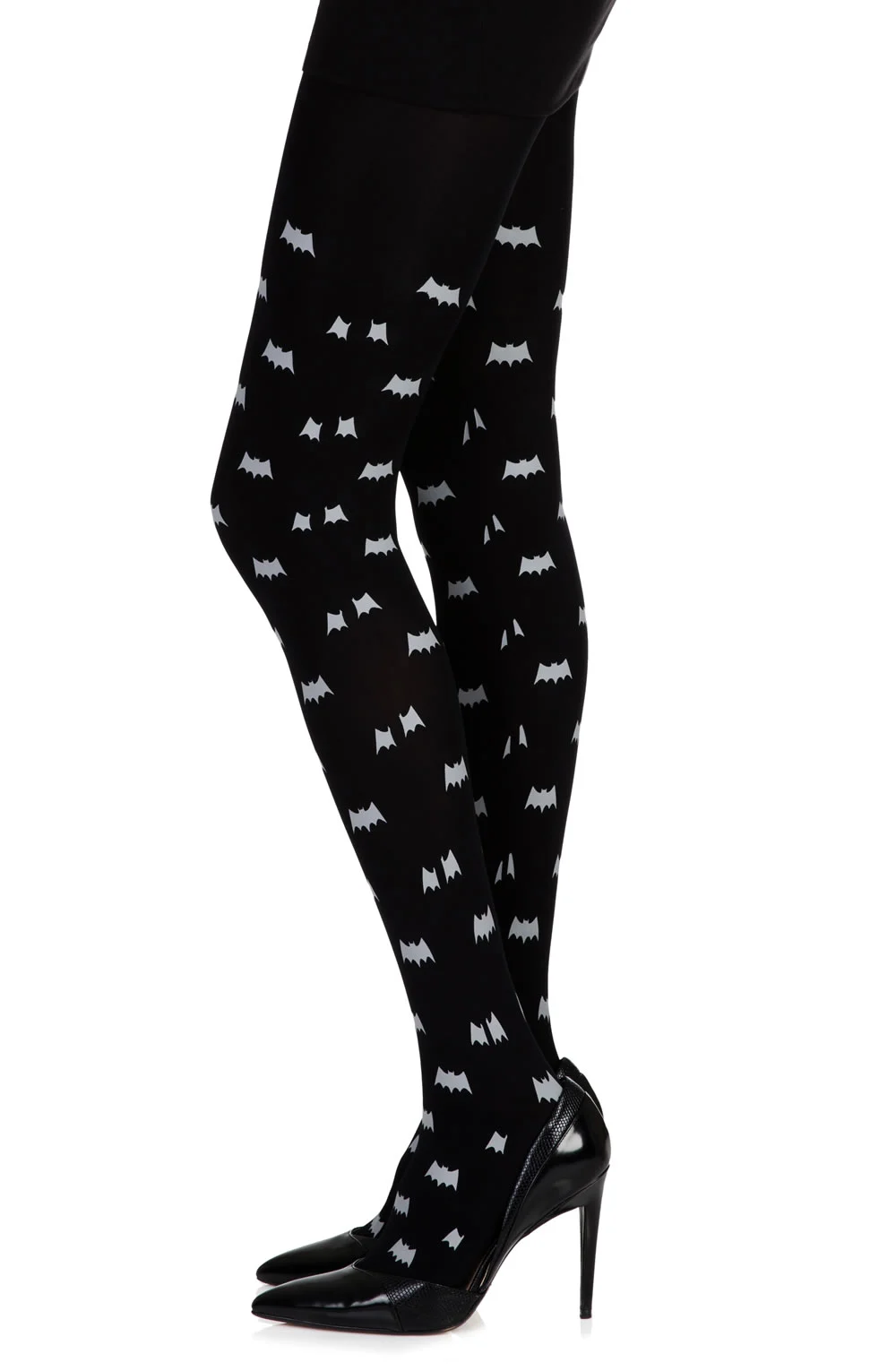 Zohara Black Bats Print Tights (120 Denier) - Everyday Hosiery