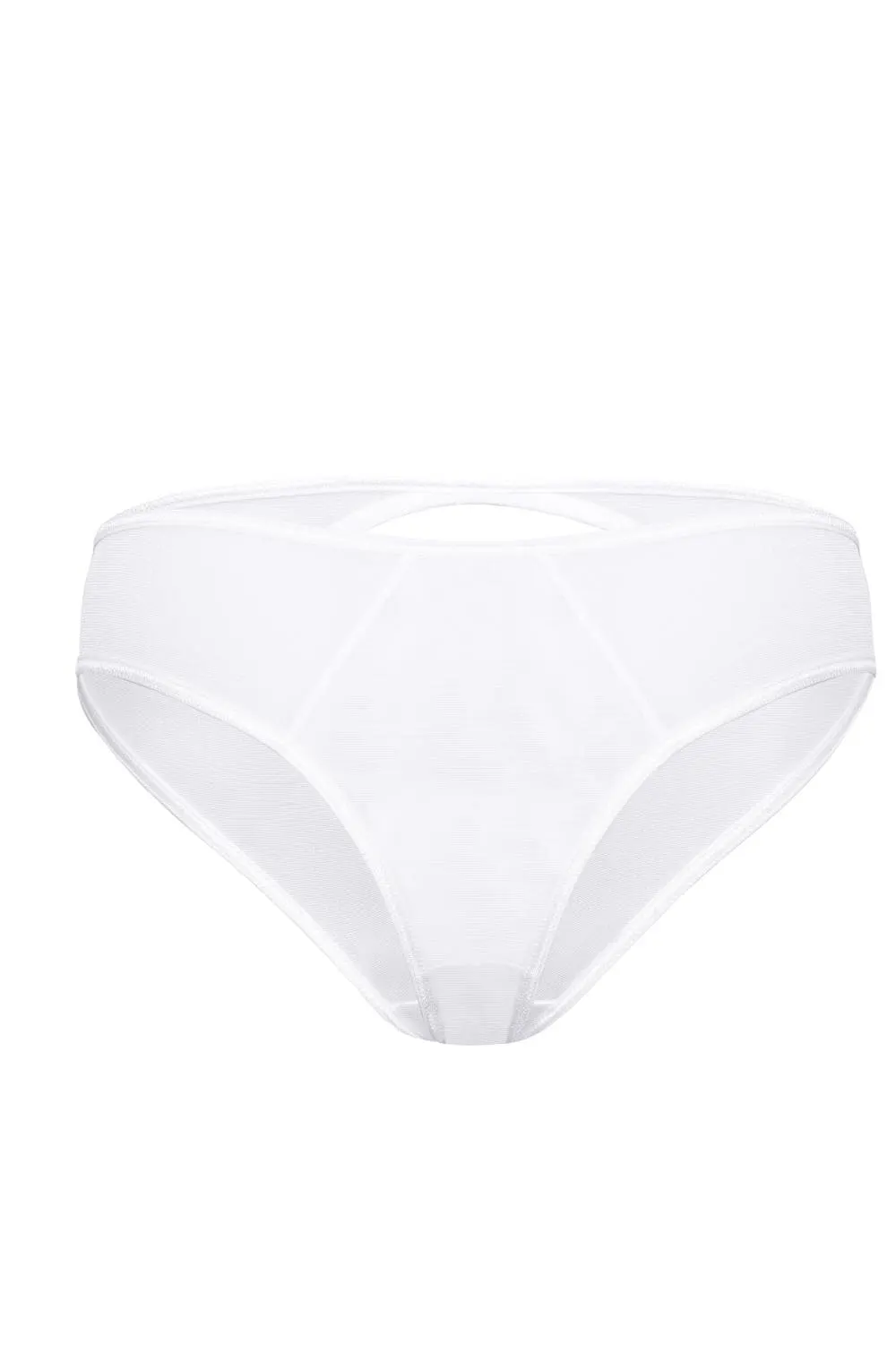 image 3 of Roza Tarra White Brief with V Cut Design & Diamante Detail