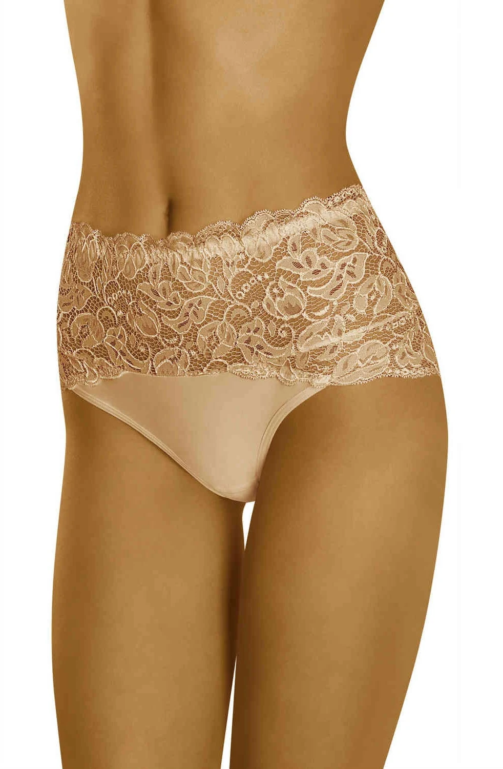 Wolbar Beige Lace Briefs - Floral Design - Everyday Comfort