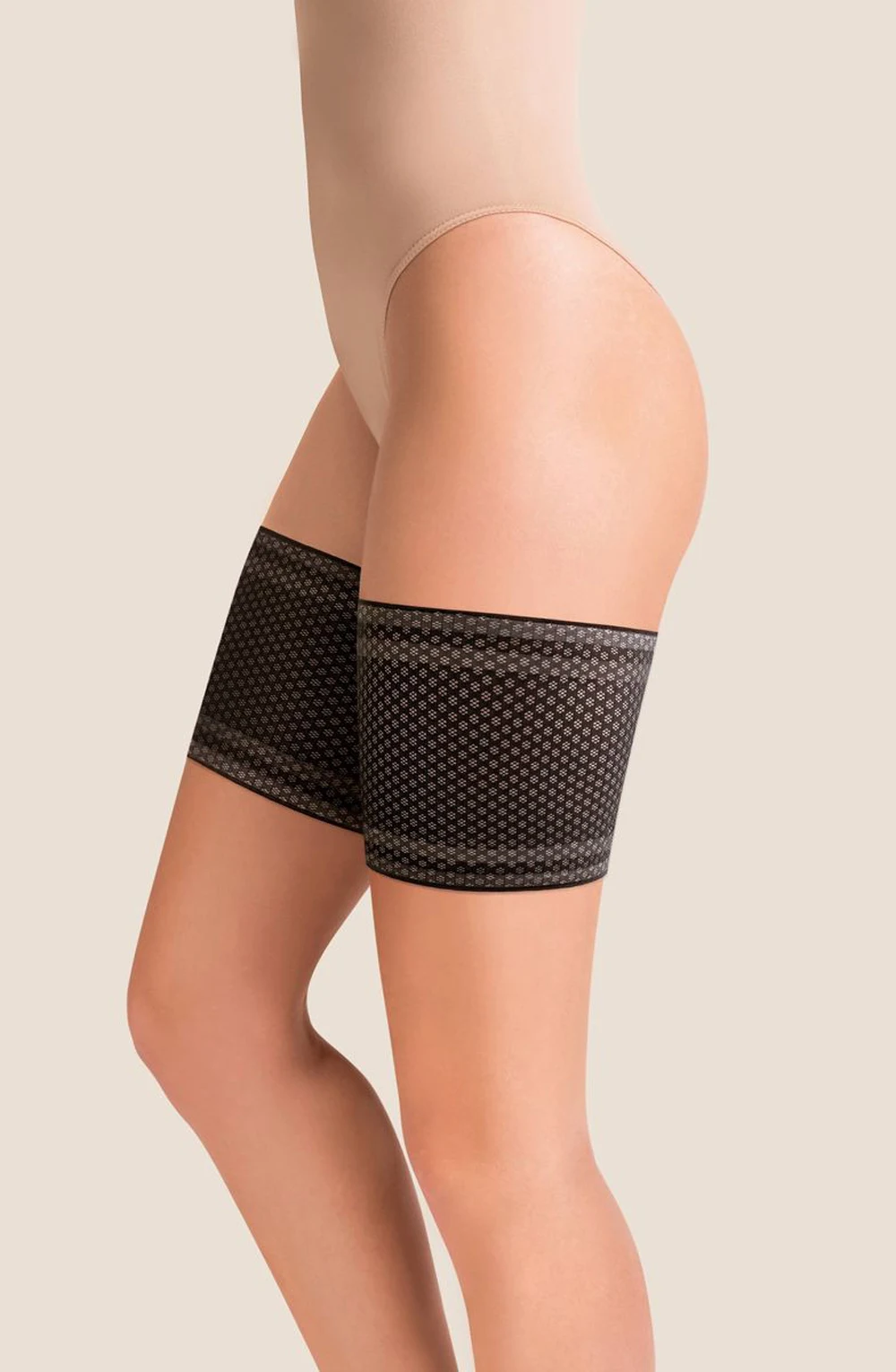 Gabriella Black Mesh Thigh Band - Avoid Chafing & Stay Cool