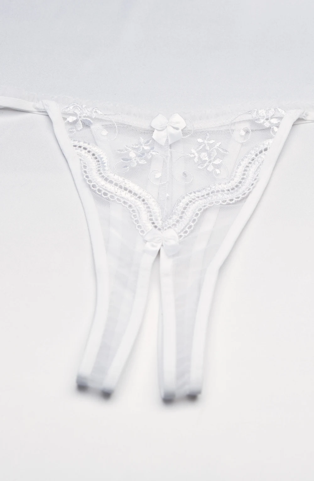 image 2 of Shirley of Hollywood Scalloped Embroidery Thong - Plus Size Lingerie