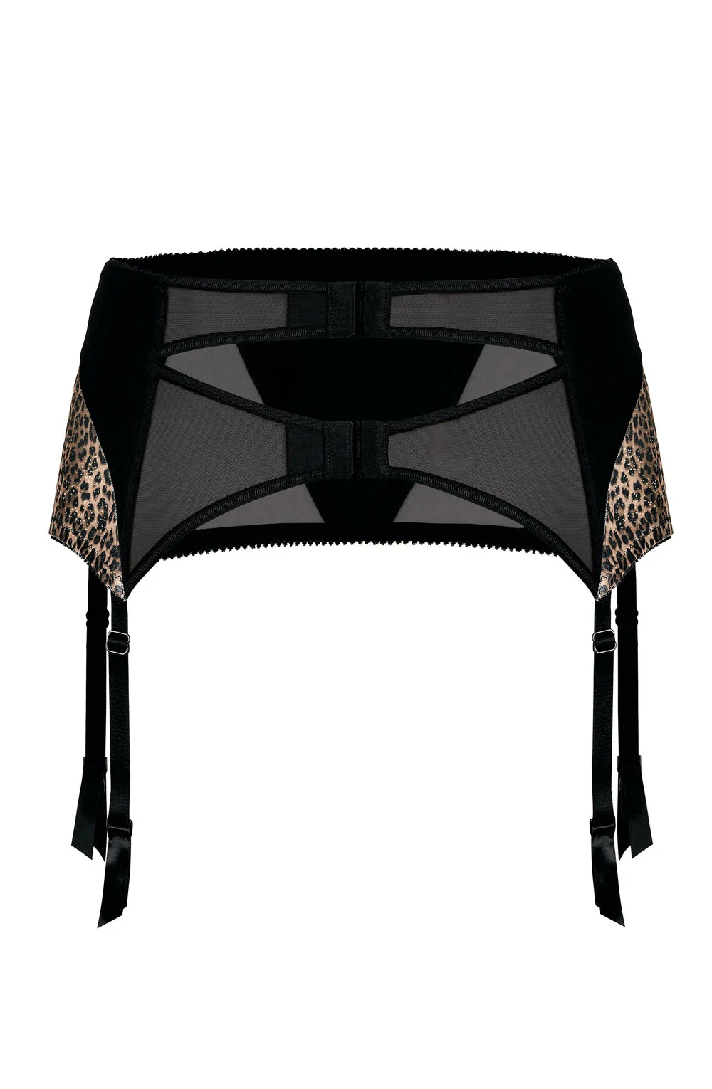 image 4 of Roza Zoje Black Leopard Suspender Belt - Adjustable Straps